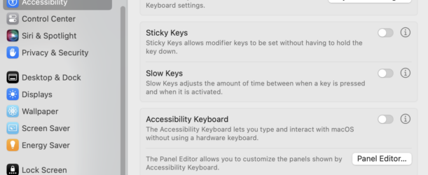 Screenshot of Sticky Keys settings under accessibility-keyboard